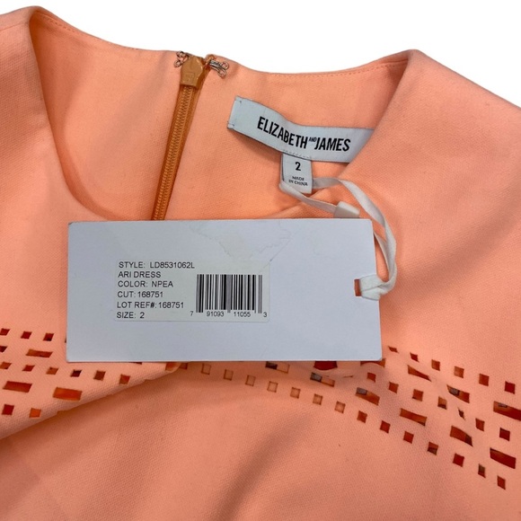 NWT Elizabeth and James Ari Dress in Peach Size 2 - Picture 6 of 10